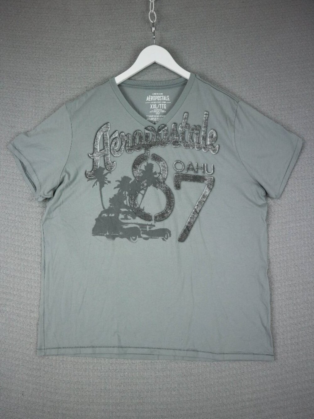 Aeropostale Vintage Y2K 2000s Spell Out Tee XXL Grey Single Stitch